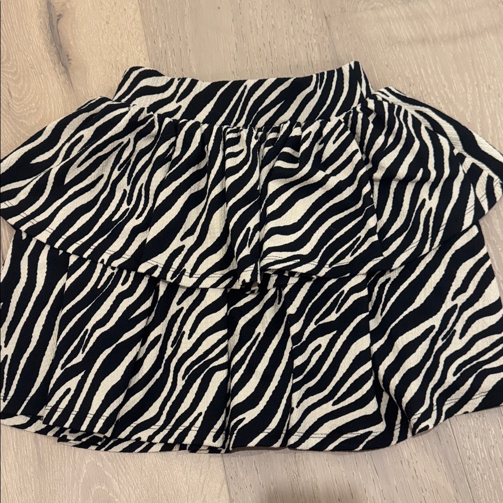 Zebra Print Tiered Skirt